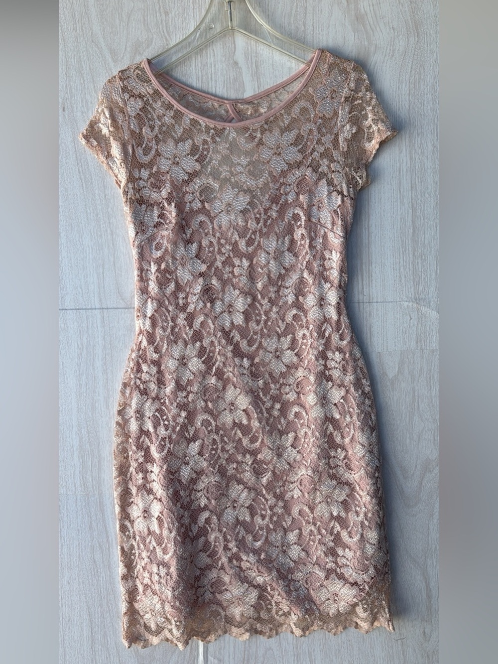 Almost Famous Dusty Rose Lace Midi Dress